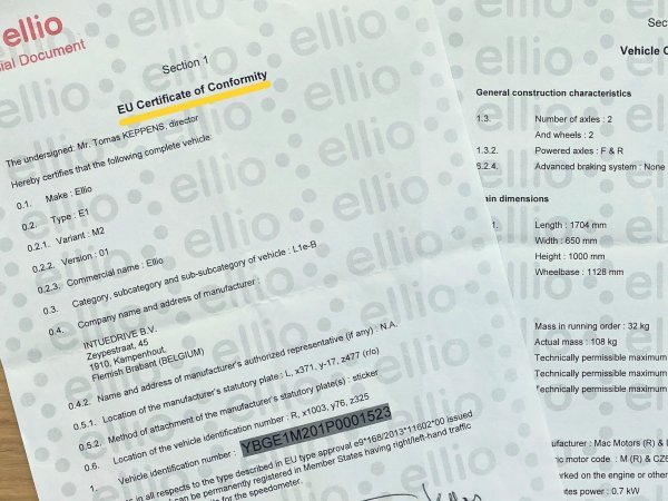 gelijkvormigheidsattest speedpedelec