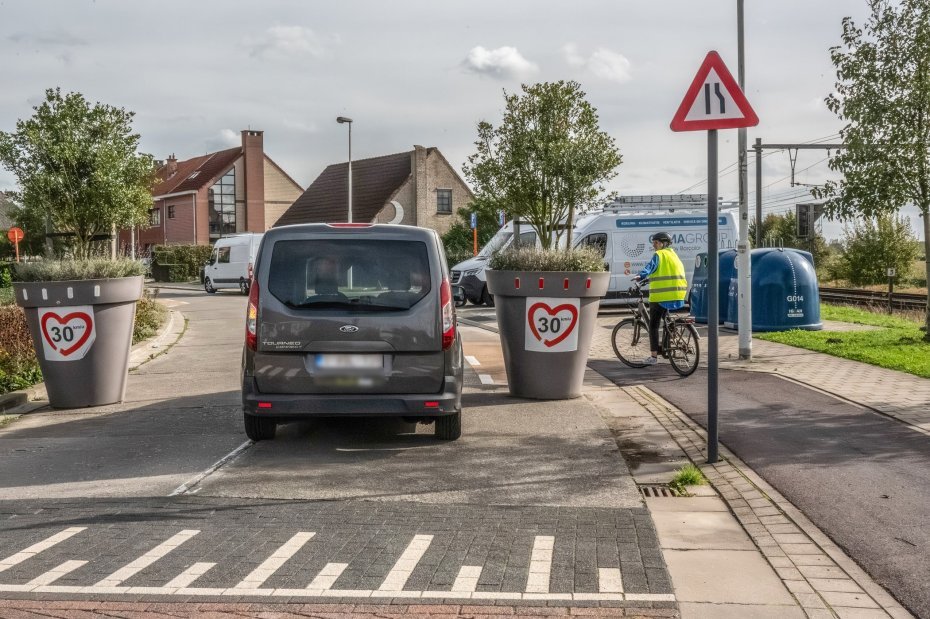 fietspad dat eindigt op de rijbaan